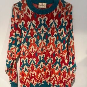 Missoni Red and Teal Patterned Sweater
